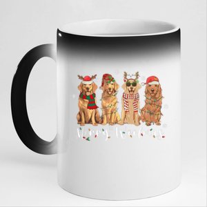 Golden Retriever Merry Woofmas Gift Dog Christmas Gift 11oz Black Color Changing Mug