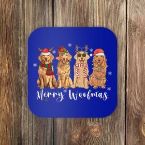 Golden Retriever Merry Woofmas Gift Dog Christmas Gift Coaster