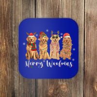 Golden Retriever Merry Woofmas Gift Dog Christmas Gift Coaster