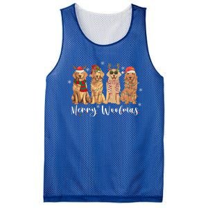 Golden Retriever Merry Woofmas Gift Dog Christmas Gift Mesh Reversible Basketball Jersey Tank