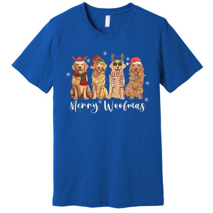 Golden Retriever Merry Woofmas Gift Dog Christmas Gift Premium T-Shirt