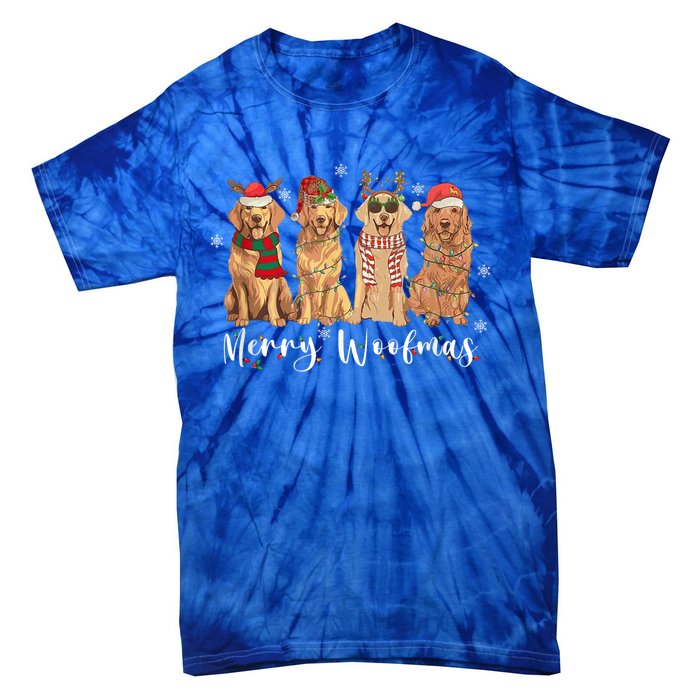 Golden Retriever Merry Woofmas Gift Dog Christmas Gift Tie-Dye T-Shirt