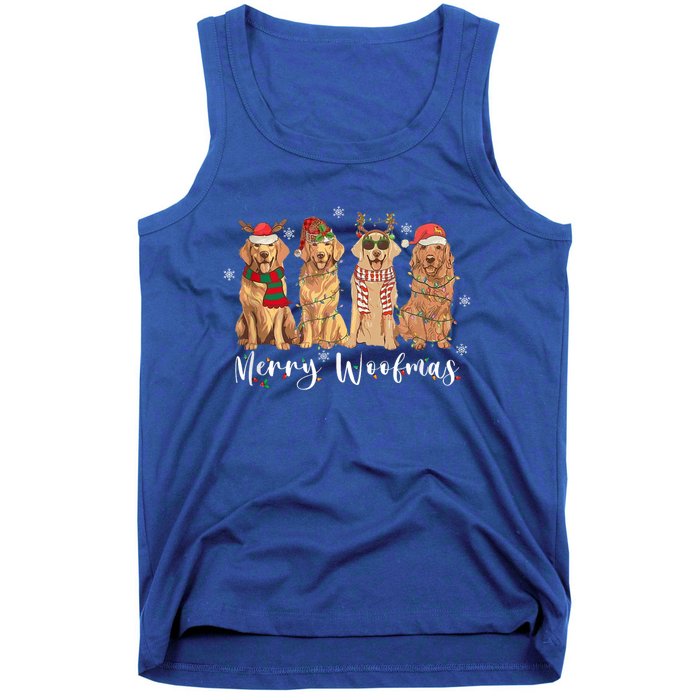 Golden Retriever Merry Woofmas Gift Dog Christmas Gift Tank Top