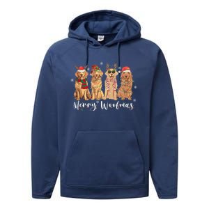 Golden Retriever Merry Woofmas Gift Dog Christmas Gift Performance Fleece Hoodie