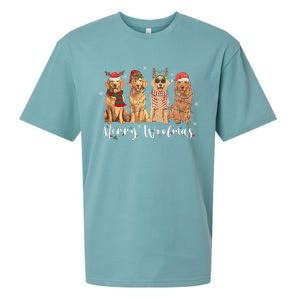 Golden Retriever Merry Woofmas Gift Dog Christmas Gift Sueded Cloud Jersey T-Shirt