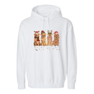 Golden Retriever Merry Woofmas Gift Dog Christmas Gift Garment-Dyed Fleece Hoodie