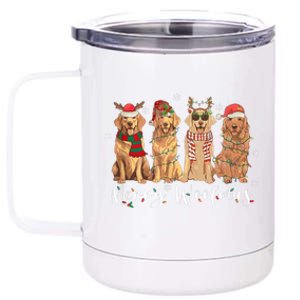 Golden Retriever Merry Woofmas Gift Dog Christmas Gift 12 oz Stainless Steel Tumbler Cup