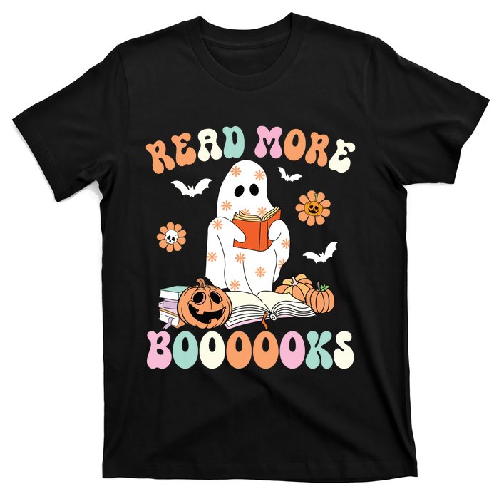 Groovy Read More Books Cute Ghost Boo Funny Halloween Spooky T-Shirt