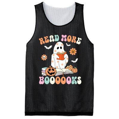 Groovy Read More Books Cute Ghost Boo Funny Halloween Spooky Mesh Reversible Basketball Jersey Tank