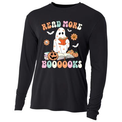 Groovy Read More Books Cute Ghost Boo Funny Halloween Spooky Cooling Performance Long Sleeve Crew