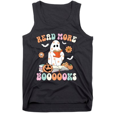 Groovy Read More Books Cute Ghost Boo Funny Halloween Spooky Tank Top