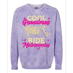 Grandmas Ride Motorcycles Funny Biker Granny Colorblast Crewneck Sweatshirt