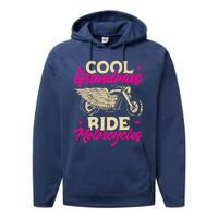 Grandmas Ride Motorcycles Funny Biker Granny Performance Fleece Hoodie