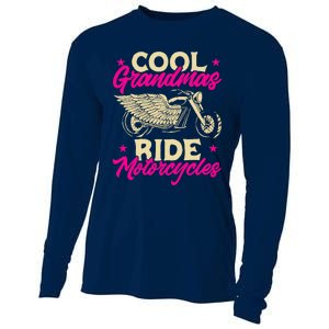 Grandmas Ride Motorcycles Funny Biker Granny Cooling Performance Long Sleeve Crew