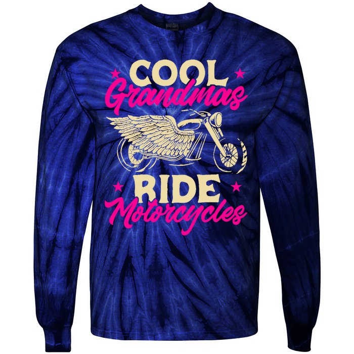 Grandmas Ride Motorcycles Funny Biker Granny Tie-Dye Long Sleeve Shirt