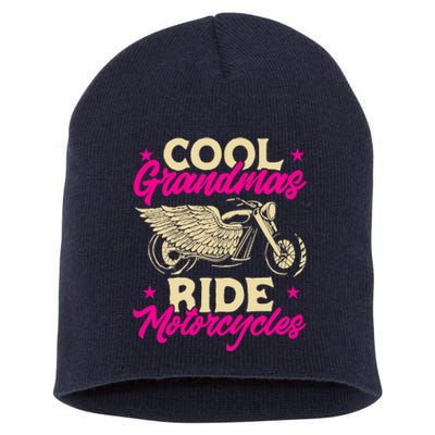 Grandmas Ride Motorcycles Funny Biker Granny Short Acrylic Beanie