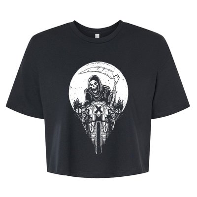 Grim Reaper Motorbike Bella+Canvas Jersey Crop Tee