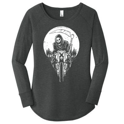 Grim Reaper Motorbike Women's Perfect Tri Tunic Long Sleeve Shirt