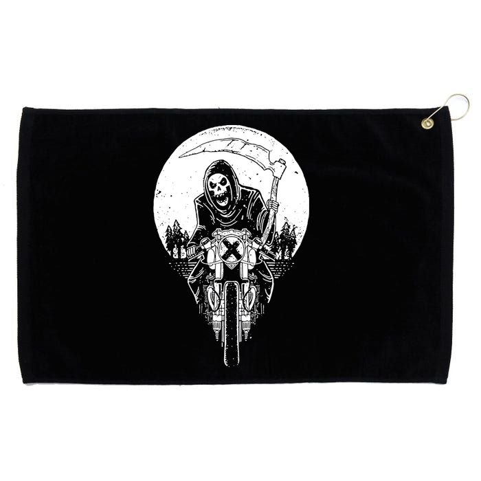 Grim Reaper Motorbike Grommeted Golf Towel