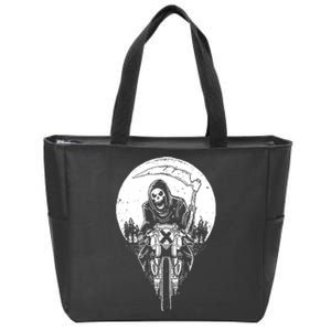 Grim Reaper Motorbike Zip Tote Bag