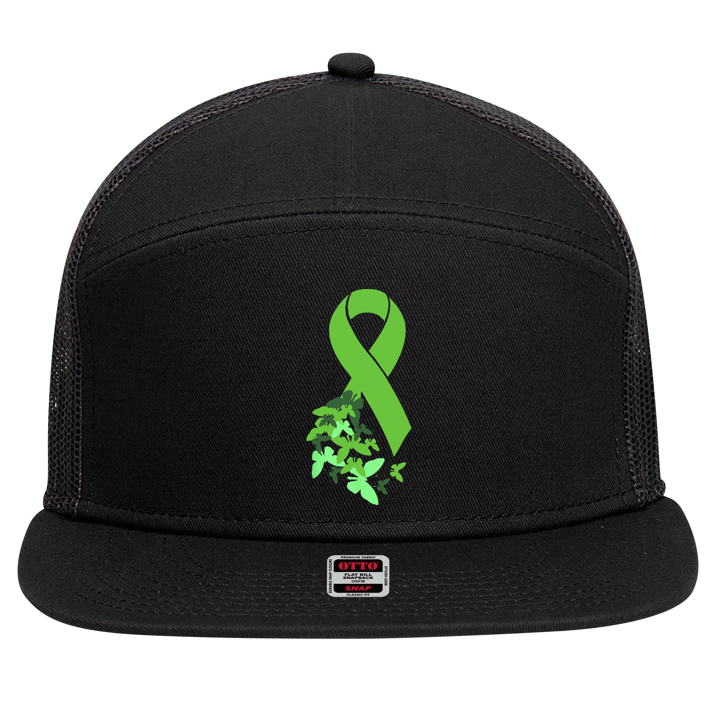 Green Ribbon Mental Health Awareness Matters 7 Panel Mesh Trucker Snapback Hat