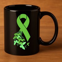 Green Ribbon Mental Health Awareness Matters 11oz C Handle Ceramic Mug