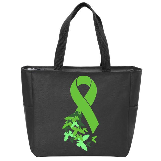 Green Ribbon Mental Health Awareness Matters Zip Tote Bag