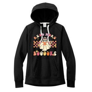 Groovy Read More Books Cute Ghost Boo Funny Halloween Cute Gift Women's Fleece Hoodie