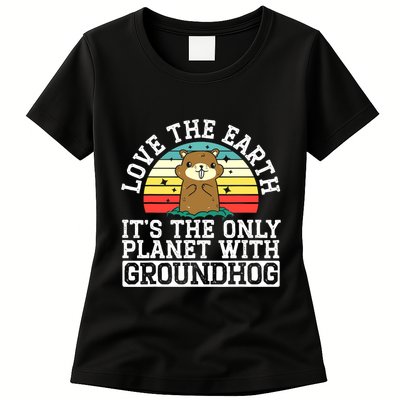 Groundhog Rodent Marmots Womens T-Shirt
