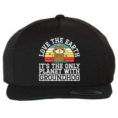 Groundhog Rodent Marmots Wool Snapback Cap