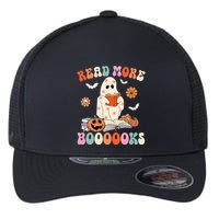 Groovy Read More Books Cute Ghost Boo Funny Halloween Spooky Flexfit Unipanel Trucker Cap