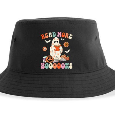 Groovy Read More Books Cute Ghost Boo Funny Halloween Spooky Sustainable Bucket Hat