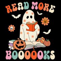 Groovy Read More Books Cute Ghost Boo Funny Halloween Spooky Drawstring Bag