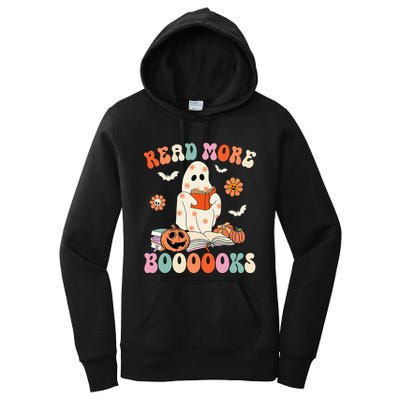 Groovy Read More Books Cute Ghost Boo Funny Halloween Spooky Women's Pullover Hoodie