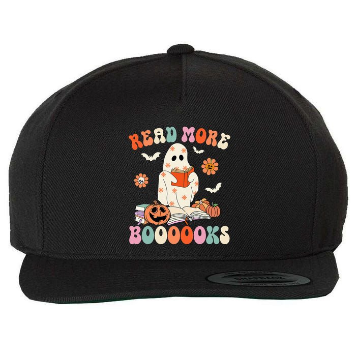 Groovy Read More Books Cute Ghost Boo Funny Halloween Spooky Wool Snapback Cap