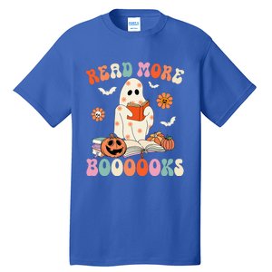 Groovy Read More Books Cute Ghost Boo Funny Halloween Spooky Tall T-Shirt