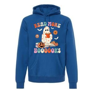 Groovy Read More Books Cute Ghost Boo Funny Halloween Spooky Premium Hoodie