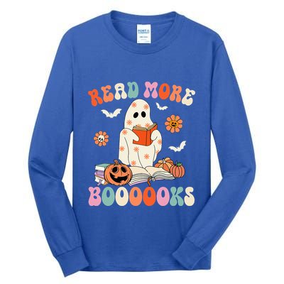 Groovy Read More Books Cute Ghost Boo Funny Halloween Spooky Tall Long Sleeve T-Shirt