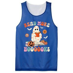 Groovy Read More Books Cute Ghost Boo Funny Halloween Spooky Mesh Reversible Basketball Jersey Tank