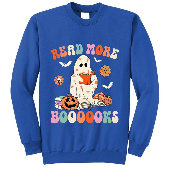 Groovy Read More Books Cute Ghost Boo Funny Halloween Spooky Tall Sweatshirt