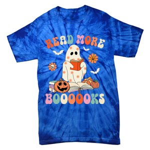 Groovy Read More Books Cute Ghost Boo Funny Halloween Spooky Tie-Dye T-Shirt