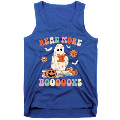Groovy Read More Books Cute Ghost Boo Funny Halloween Spooky Tank Top