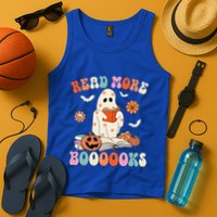 Groovy Read More Books Cute Ghost Boo Funny Halloween Spooky Tank Top