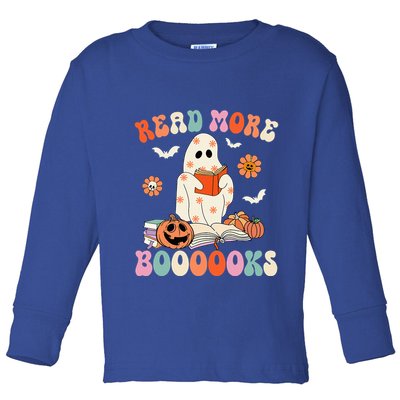 Groovy Read More Books Cute Ghost Boo Funny Halloween Spooky Toddler Long Sleeve Shirt