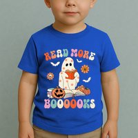 Groovy Read More Books Cute Ghost Boo Funny Halloween Spooky Toddler T-Shirt