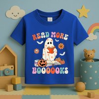 Groovy Read More Books Cute Ghost Boo Funny Halloween Spooky Toddler T-Shirt