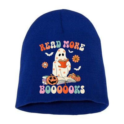 Groovy Read More Books Cute Ghost Boo Funny Halloween Spooky Short Acrylic Beanie
