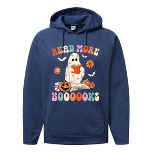 Groovy Read More Books Cute Ghost Boo Funny Halloween Spooky Performance Fleece Hoodie