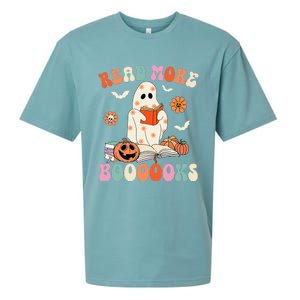 Groovy Read More Books Cute Ghost Boo Funny Halloween Spooky Sueded Cloud Jersey T-Shirt