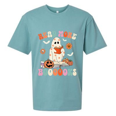 Groovy Read More Books Cute Ghost Boo Funny Halloween Spooky Sueded Cloud Jersey T-Shirt